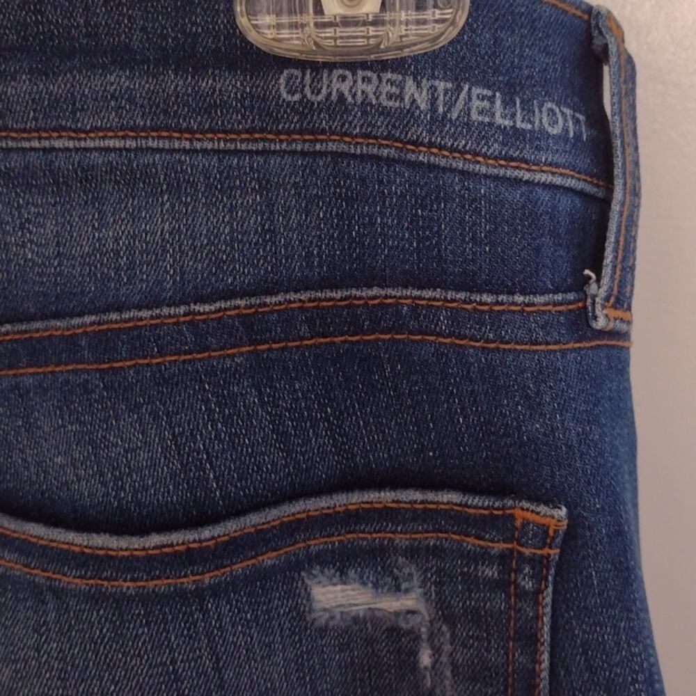 Current/Elliott Stiletto Niagara Destroy Distressed Denim Blue Skinny Jeans 30 - Picture 13 of 15